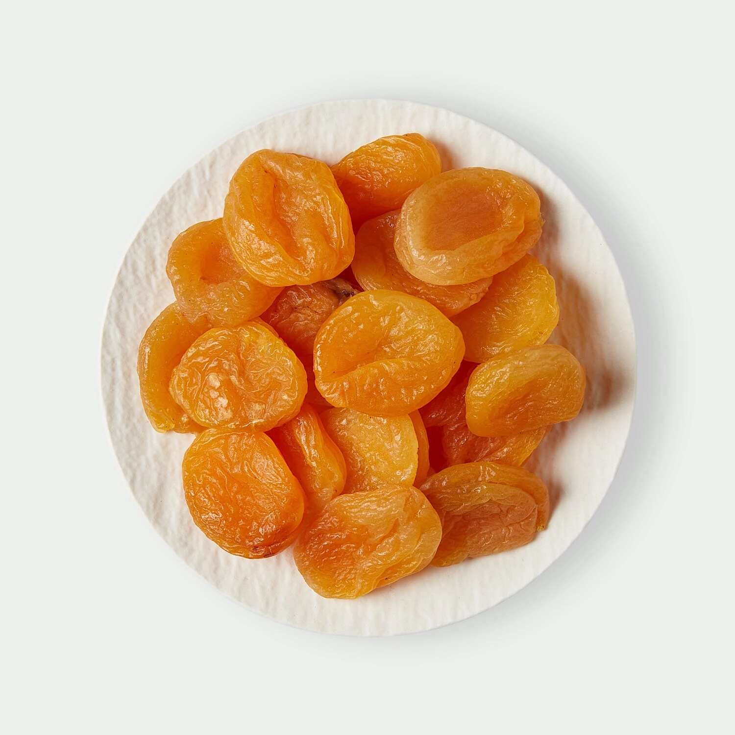 Dried apricots on a plate